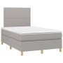 Cama box spring con colchón tela y LED gris claro 120x200 cm de vidaXL, Camas y somieres - Ref: Foro24-3135341, Precio: 435,8...