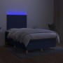 Box spring bed with mattress and LED blue fabric 120x200 cm by vidaXL, Beds and slatted bases - Ref: Foro24-3135347, Price: 4...