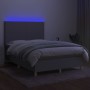 Box spring bed mattress and LED lights light gray fabric 140x200 cm by vidaXL, Beds and slatted bases - Ref: Foro24-3135277, ...