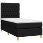 Boxspringbettmatratze und LED-Leuchten aus schwarzem Stoff 90x190 cm von vidaXL, Betten und Lattenroste - Ref: Foro24-3135639...