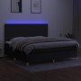 Box spring bed mattress and LED lights black fabric 200x200 cm by vidaXL, Beds and slatted bases - Ref: Foro24-3135303, Price...