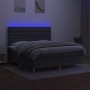 Boxspringbettmatratze und LED-Leuchten dunkelgrauer Stoff 180x200 cm von vidaXL, Betten und Lattenroste - Ref: Foro24-3135774...