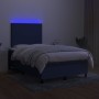 Box spring bed with mattress and LED blue fabric 120x200 cm by vidaXL, Beds and slatted bases - Ref: Foro24-3134707, Price: 4...