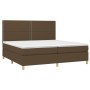 Cama box spring colchón luces LED tela marrón oscuro 200x200 cm de vidaXL, Camas y somieres - Ref: Foro24-3135384, Precio: 61...