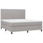 Cama box spring colchón y luces LED tela gris claro 160x200 cm de vidaXL, Camas y somieres - Ref: Foro24-3134725, Precio: 583...