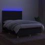 Boxspringbettmatratze und LED-Leuchten aus schwarzem Stoff 140x200 cm von vidaXL, Betten und Lattenroste - Ref: Foro24-313551...