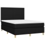 Box spring bed mattress and LED lights black fabric 140x190 cm by vidaXL, Beds and slatted bases - Ref: Foro24-3135271, Price...