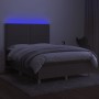 Cama box spring colchón y luces LED tela gris taupe 140x200 cm de vidaXL, Camas y somieres - Ref: Foro24-3135361, Precio: 546...