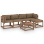 Juego de muebles de jardín 6 piezas con cojines taupe de vidaXL, Conjuntos de jardín - Ref: Foro24-3067400, Precio: 358,99 €,...