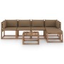 6-piece garden furniture set with taupe cushions by vidaXL, Garden sets - Ref: Foro24-3067400, Price: 358,39 €, Discount: %