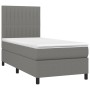 Box spring bed mattress and LED lights dark gray fabric 90x190 cm by vidaXL, Beds and slatted bases - Ref: Foro24-3134998, Pr...