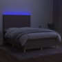 Box spring bed with mattress and LED lights taupe gray fabric 140x200 cm by vidaXL, Beds and slatted bases - Ref: Foro24-3135...