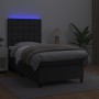 Box spring bed and LED mattress black synthetic leather 90x200 cm by vidaXL, Beds and slatted bases - Ref: Foro24-3135921, Pr...