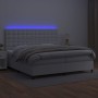 Boxspringbett mit Matratze und LED-weißem Kunstleder 200x200 cm von vidaXL, Betten und Lattenroste - Ref: Foro24-3135964, Pre...