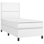 Boxspringbett mit Matratze und LED-weißem Kunstleder 100x200 cm von vidaXL, Betten und Lattenroste - Ref: Foro24-3135868, Pre...