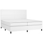 Box spring bed with mattress and LED white synthetic leather 200x200 cm by vidaXL, Beds and slatted bases - Ref: Foro24-31358...