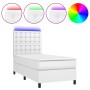 Boxspringbett mit Matratze und LED-weißem Kunstleder 100x200 cm von vidaXL, Betten und Lattenroste - Ref: Foro24-3135928, Pre...