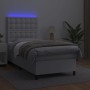 Box spring bed with mattress and LED white synthetic leather 100x200 cm by vidaXL, Beds and slatted bases - Ref: Foro24-31359...