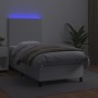 Boxspringbett und LED-Matratze aus weißem Kunstleder 80x200 cm von vidaXL, Betten und Lattenroste - Ref: Foro24-3135790, Prei...