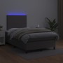 Cama box spring colchón y LED cuero sintético gris 120x200 cm de vidaXL, Camas y somieres - Ref: Foro24-3135817, Precio: 465,...