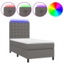 Boxspringbett mit Matratze und LED-grauem Kunstleder 100x200 cm von vidaXL, Betten und Lattenroste - Ref: Foro24-3135931, Pre...