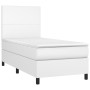 Cama box spring y colchón LED cuero sintético blanco 90x190 cm de vidaXL, Camas y somieres - Ref: Foro24-3135796, Precio: 385...