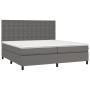 Cama box spring colchón y LED cuero sintético gris 200x200 cm de vidaXL, Camas y somieres - Ref: Foro24-3135967, Precio: 687,...