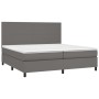 Cama box spring colchón y LED cuero sintético gris 200x200 cm de vidaXL, Camas y somieres - Ref: Foro24-3135847, Precio: 664,...