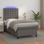 Cama box spring y colchón LED cuero sintético gris 90x200 cm de vidaXL, Camas y somieres - Ref: Foro24-3135925, Precio: 383,0...