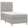 Boxspringbettmatratze und LED-Leuchten aus hellgrauem Stoff 90x190 cm von vidaXL, Betten und Lattenroste - Ref: Foro24-313539...