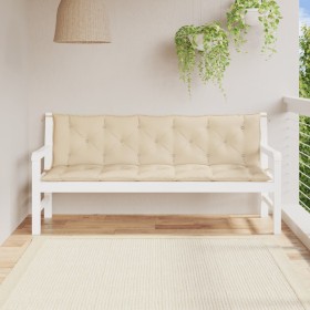 Cojines de banco de jardín 2 uds tela Oxford beige 180x50x7 cm de vidaXL, Cojines para sillas y sofás - Ref: Foro24-315031, P...