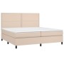 Box spring bed LED mattress cappuccino synthetic leather 200x200cm by vidaXL, Beds and slatted bases - Ref: Foro24-3135908, P...