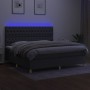 Boxspringbettmatratze und LED-Leuchten hellgrauer Stoff 200x200 cm von vidaXL, Betten und Lattenroste - Ref: Foro24-3135702, ...