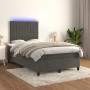 Box spring bed with mattress and LED dark gray velvet 120x200 cm by vidaXL, Beds and slatted bases - Ref: Foro24-3136234, Pri...