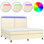 Boxspringbett mit Matratze und LED-Creme-Kunstleder 200x200 cm von vidaXL, Betten und Lattenroste - Ref: Foro24-3135905, Prei...