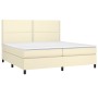 Box spring bed with mattress and LED cream synthetic leather 200x200 cm by vidaXL, Beds and slatted bases - Ref: Foro24-31359...