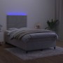 Box spring bed with mattress and LED light gray velvet 120x200 cm by vidaXL, Beds and slatted bases - Ref: Foro24-3136053, Pr...