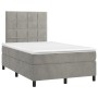 Box spring bed with mattress and LED light gray velvet 120x200 cm by vidaXL, Beds and slatted bases - Ref: Foro24-3136113, Pr...