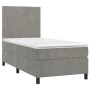 Box spring bed with mattress and LED light gray velvet 80x200 cm by vidaXL, Beds and slatted bases - Ref: Foro24-3135969, Pri...