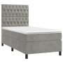 Box spring bed with mattress and LED light gray velvet 80x200 cm by vidaXL, Beds and slatted bases - Ref: Foro24-3136269, Pri...