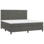 Cama box spring colchón y LED terciopelo gris oscuro 200x200 cm de vidaXL, Camas y somieres - Ref: Foro24-3136024, Precio: 70...