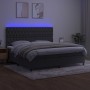 Box spring bed with mattress and LED dark gray velvet 200x200 cm by vidaXL, Beds and slatted bases - Ref: Foro24-3136324, Pri...