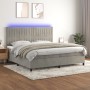 Boxspringbett mit Matratze und hellgrauem LED-Samt 200x200 cm von vidaXL, Betten und Lattenroste - Ref: Foro24-3136263, Preis...