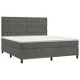 Box spring bed with mattress and LED dark gray velvet 160x200 cm by vidaXL, Beds and slatted bases - Ref: Foro24-3136312, Pri...