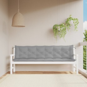 Gartenbankkissen, 2 Stück, grauer Oxford-Stoff, 200 x 50 x 7 cm von vidaXL, Kissen für Stühle und Sofas - Ref: Foro24-315041,...