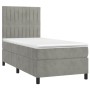 Box spring bed with mattress and LED light gray velvet 90x200 cm by vidaXL, Beds and slatted bases - Ref: Foro24-3136221, Pri...