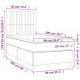 Box spring bed with mattress and LED light gray velvet 90x200 cm by vidaXL, Beds and slatted bases - Ref: Foro24-3136221, Pri...