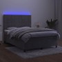 Cama box spring colchón y LED terciopelo gris claro 140x200 cm de vidaXL, Camas y somieres - Ref: Foro24-3136125, Precio: 528...