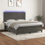 Cama box spring colchón y LED terciopelo gris oscuro 160x200 cm de vidaXL, Camas y somieres - Ref: Foro24-3136012, Precio: 55...