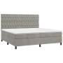 Cama box spring colchón y LED terciopelo gris claro 200x200 cm de vidaXL, Camas y somieres - Ref: Foro24-3136323, Precio: 690...